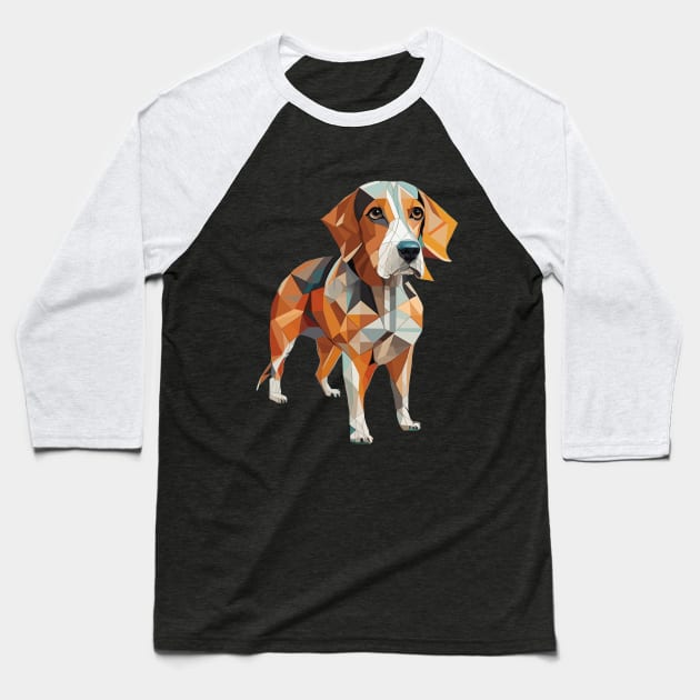 Geometric Beagle Baseball T-Shirt by Cheeky BB